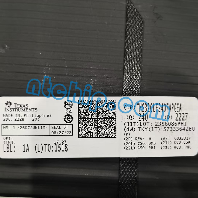 Texas Instruments TMS320LF2407APGEA original package label