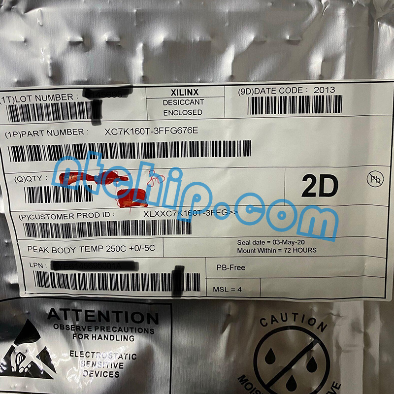 Xilinx XC7K160T-3FFG676E original package label