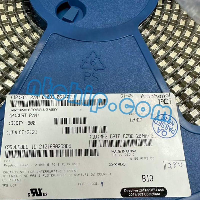 FCI 61083-061402LF original reel label
