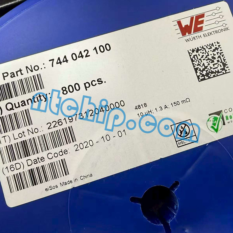 Wurth Electronics 744042100 original reel label