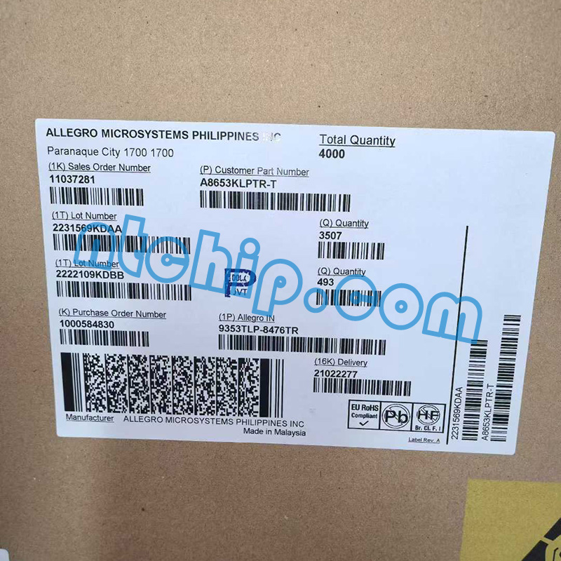 Allegro MicroSystems A8653KLPTR-T original package label