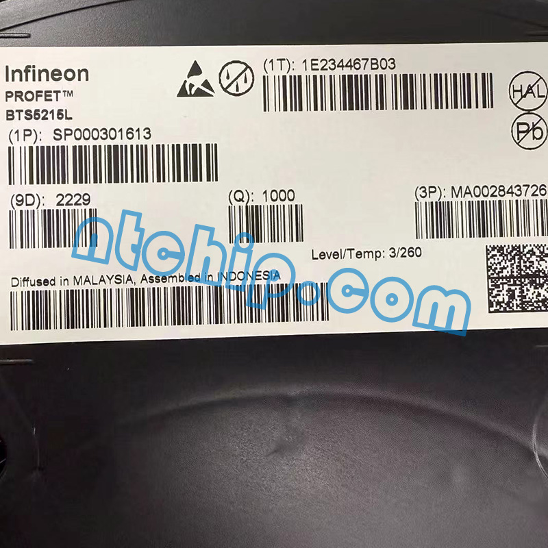 Infineon Technologies BTS5215L original reel label 