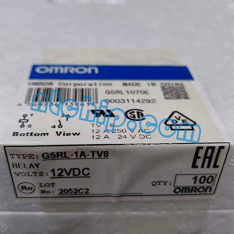 Omron G5RL-1A-TV8 DC12 original package label