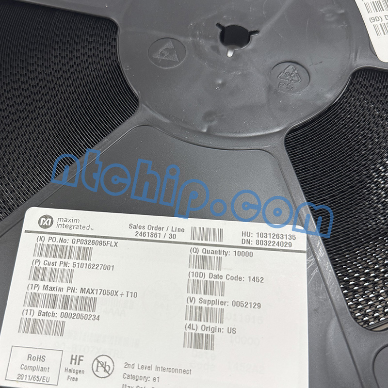 Maxim Integrated MAX17050X+T10 original reel label