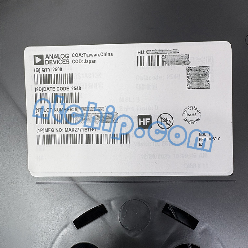 Analog Devices Inc.  MAX2771ETI+T original reel label
