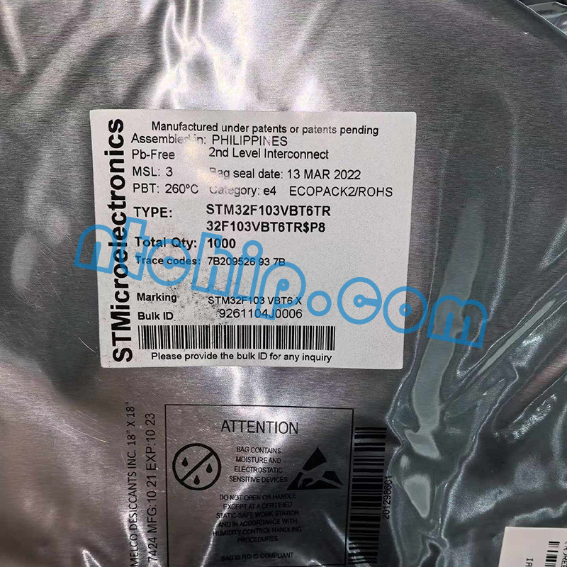 STMicroelectronics STM32F103VBT6TR original package label