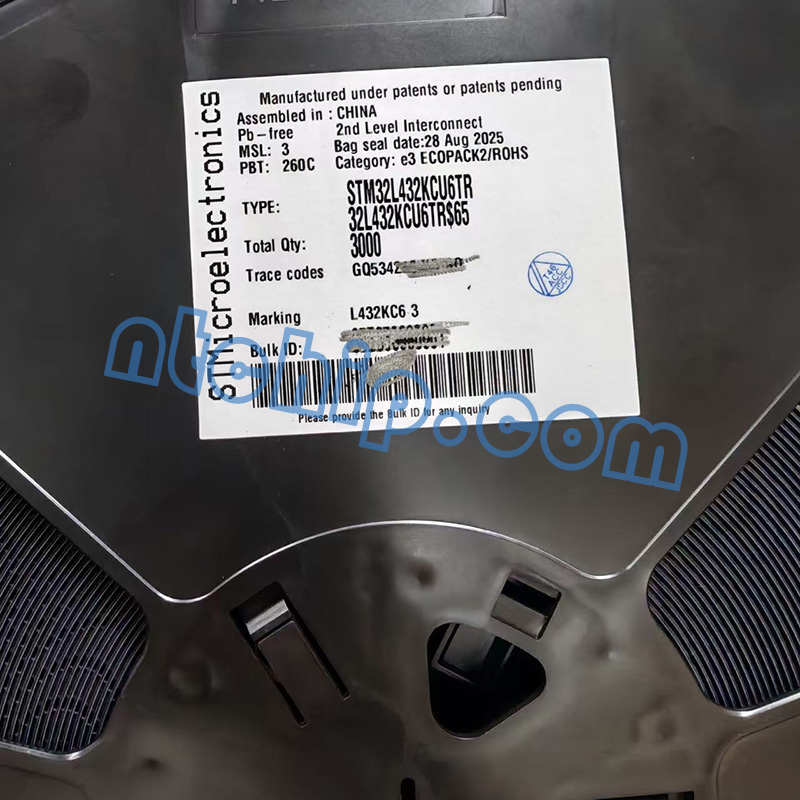 STMicroelectronics STM32L432KCU6TR original reel label