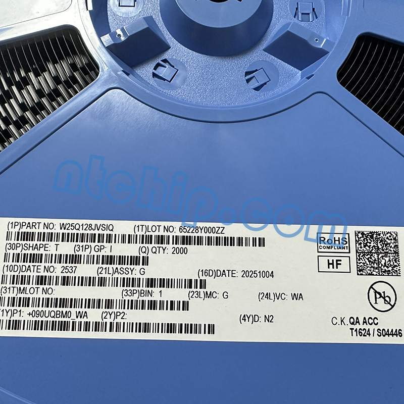 Winbond Electronics Corporation W25Q128JVSIQ TR original reel label