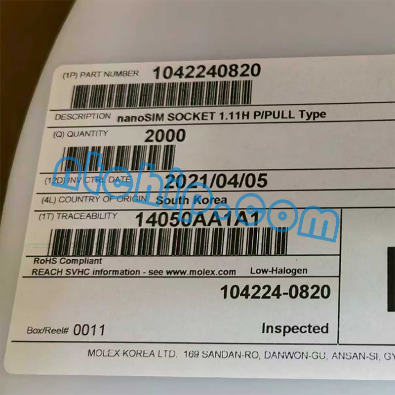 Molex 1042240820 original reel label