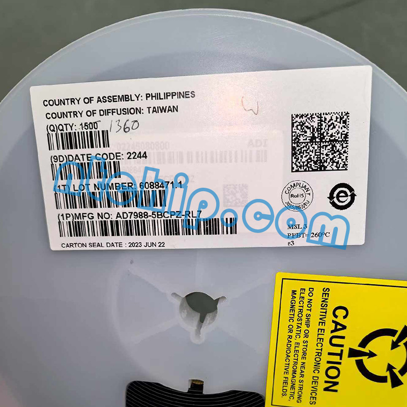 Analog Devices Inc. AD7988-5BCPZ-RL7 original reel label