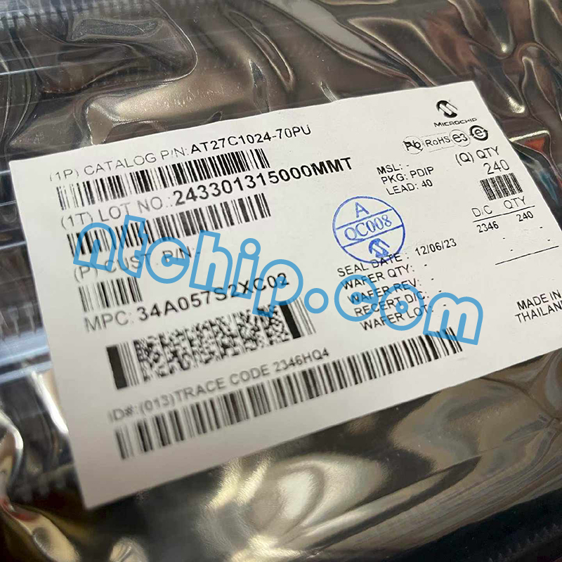 Microchip Technology AT27C1024-70PU original package label