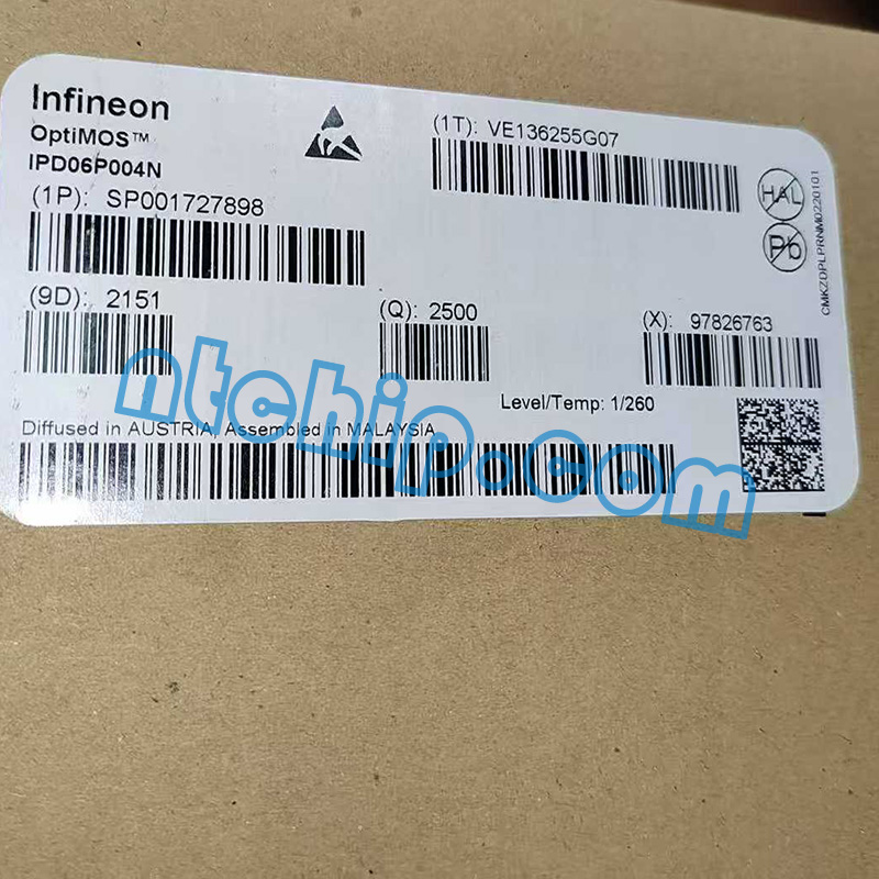 Infineon Technologies IPD06P004N original package label
