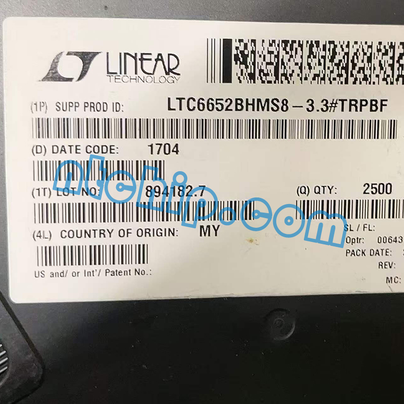 Linear Technology LTC6652BHMS8-3.3#TRPBF original reel label