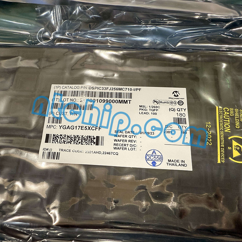 Microchip Technology DSPIC33FJ256MC710-I/PF original package label