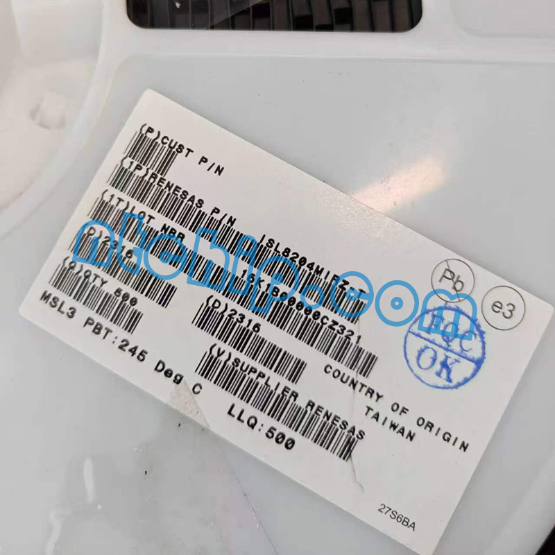 Intersil ISL8204MIRZ-T original reel label
