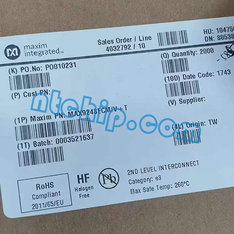 Maxim Integrated MAX9248ECM/V+T original package label