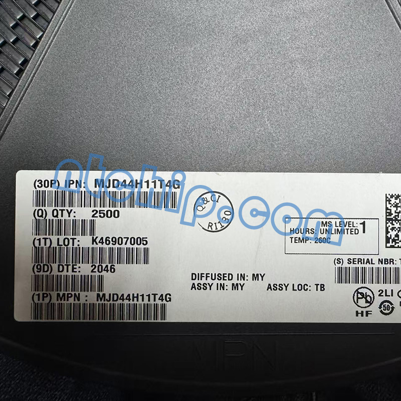 onsemi MJD44H11T4G original reel label