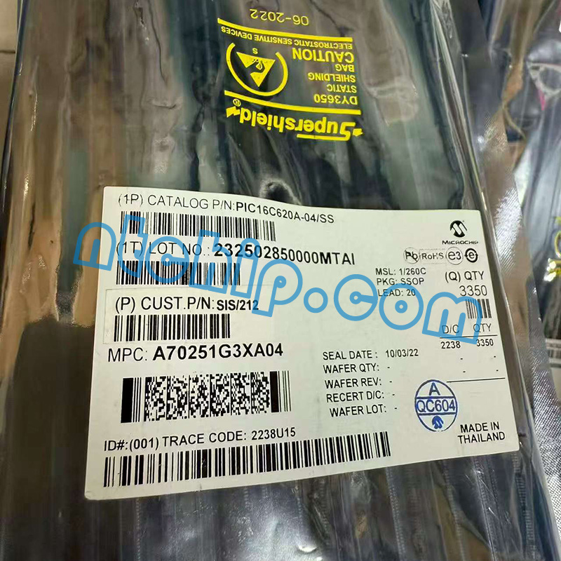 Microchip Technology PIC16C620A-04/SS original package label