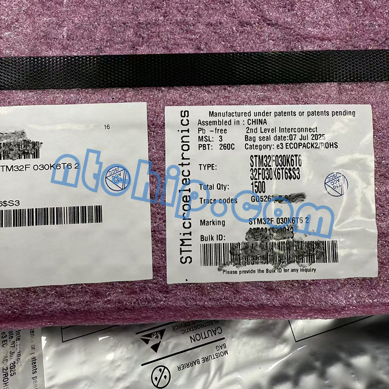 STMicroelectronics STM32F030K6T6 original package label