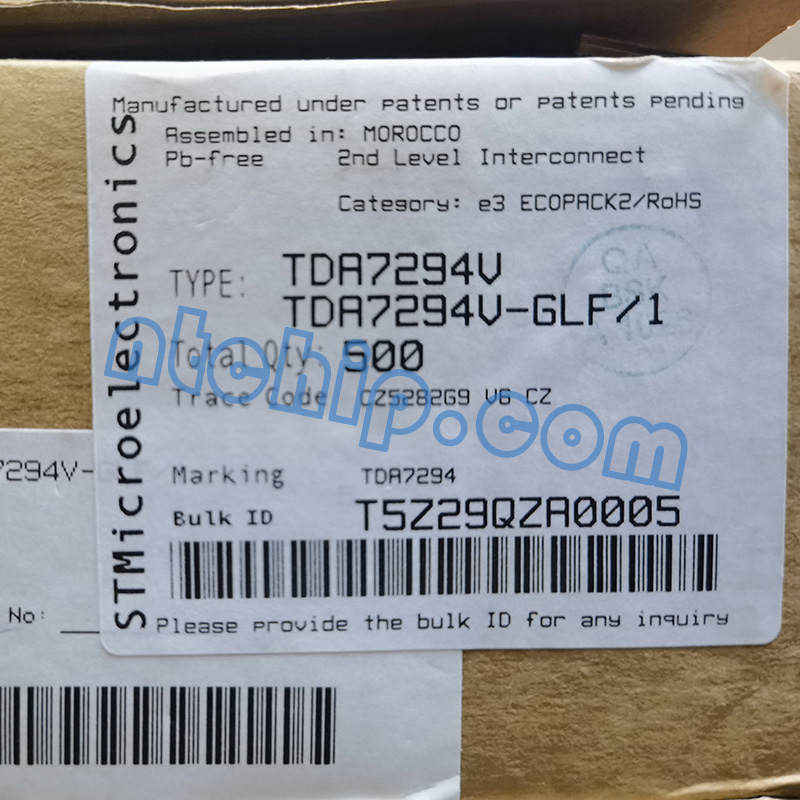 STMicroelectronics TDA7294V original package label