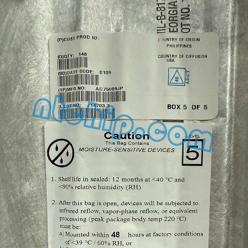 Analog Devices Inc. AD75089JP original package label