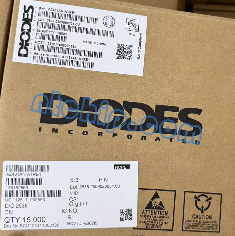 Diodes Incorporated AZ431AN-ATRE1 original package label