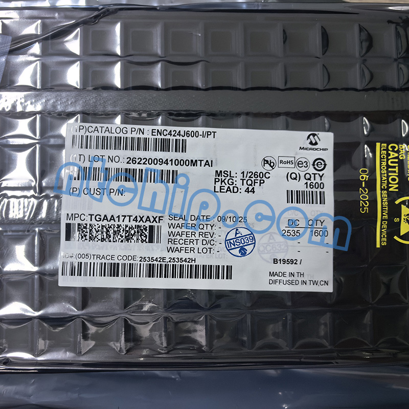 Microchip Technology ENC424J600-I/PT original package label