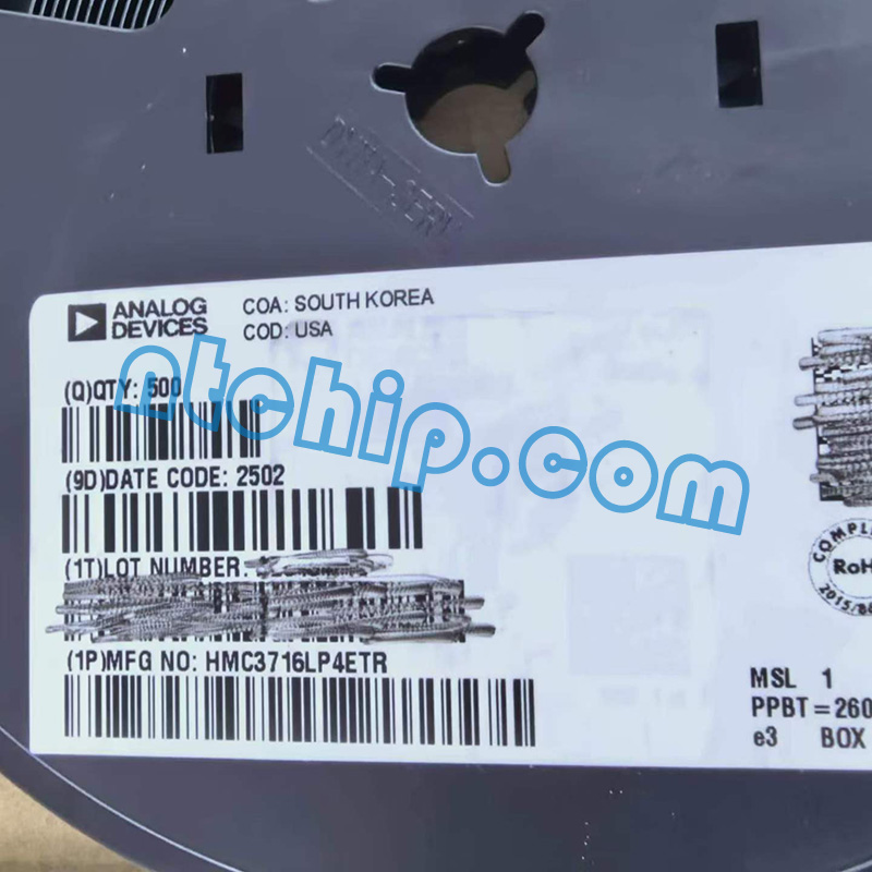 Analog Devices Inc. HMC3716LP4ETR original reel label