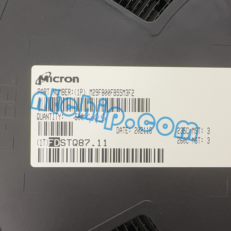 Micron Technology M29F800FB55M3F2 TR original reel label
