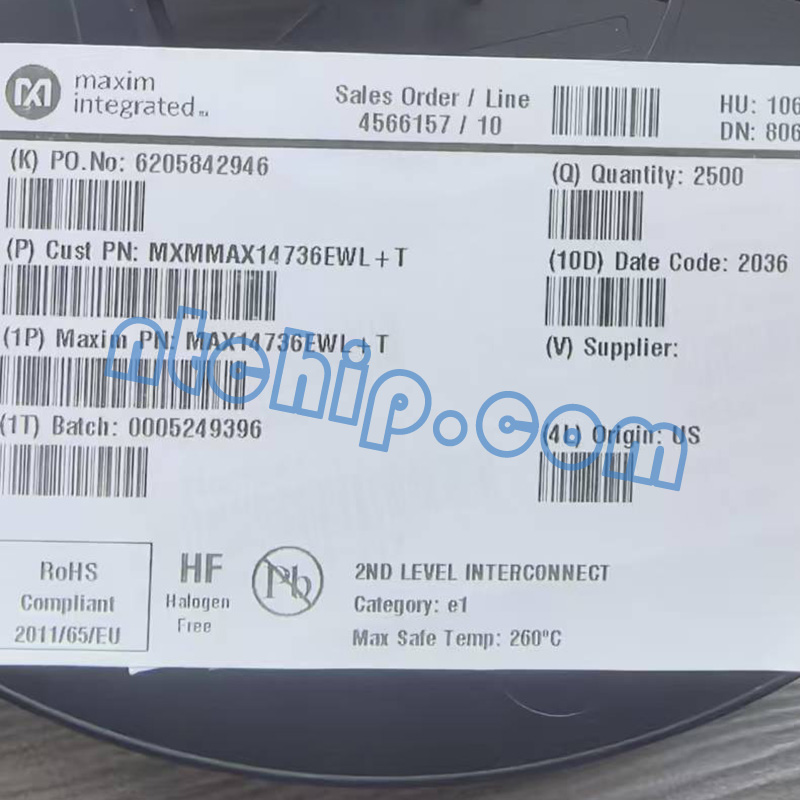 Maxim Integrated MAX14736EWL+T original reel label