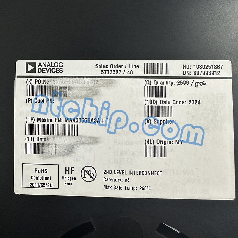 Analog Devices Inc.  MAX5056BASA+T original reel label