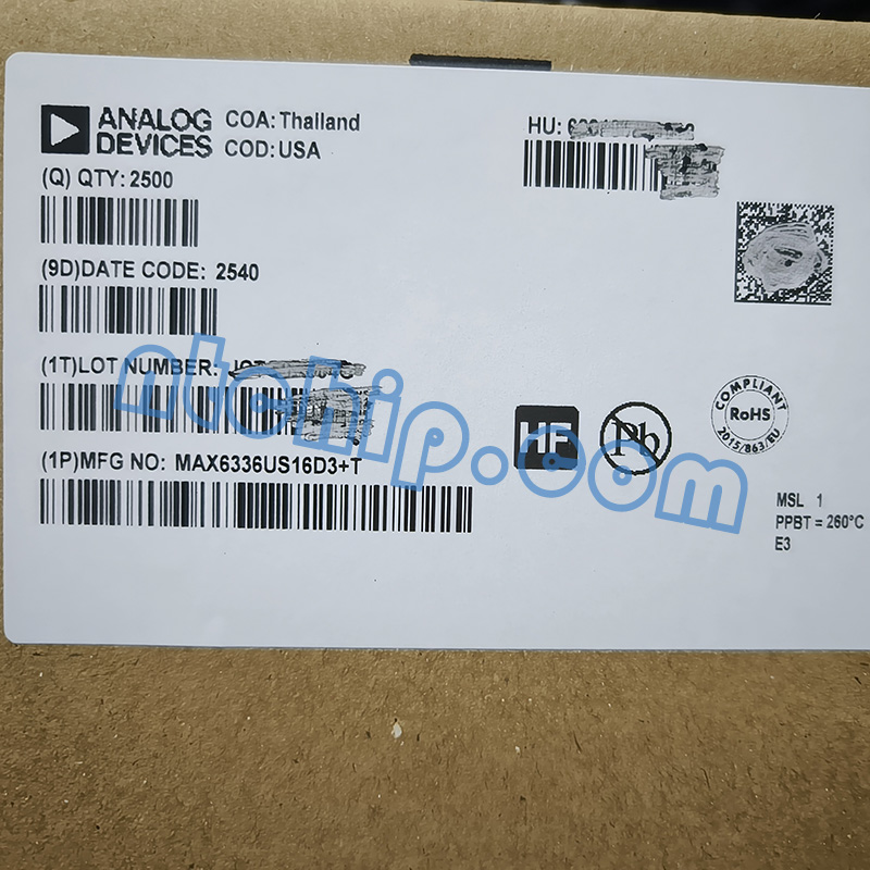 Analog Devices Inc. MAX6336US16D3+T original package label