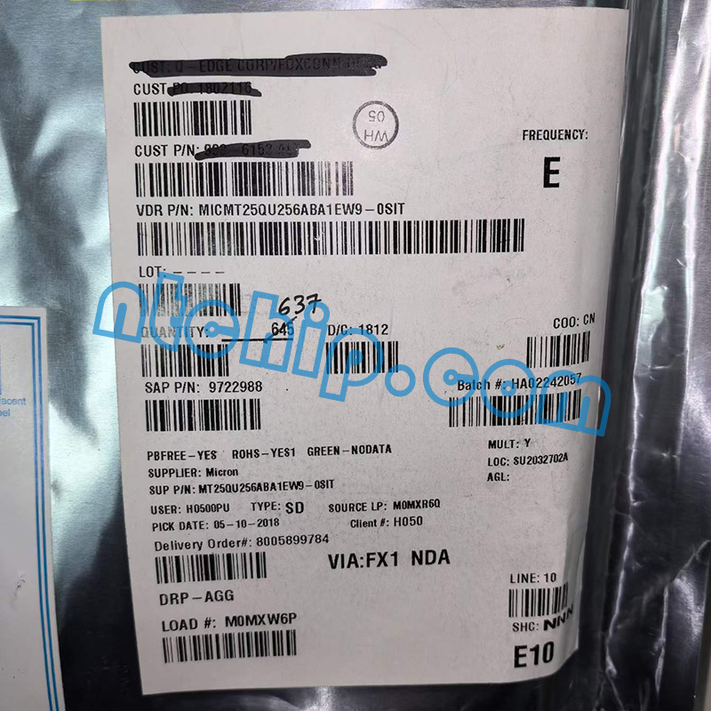 Micron Technology MT25QU256ABA1EW9-0SIT original package label