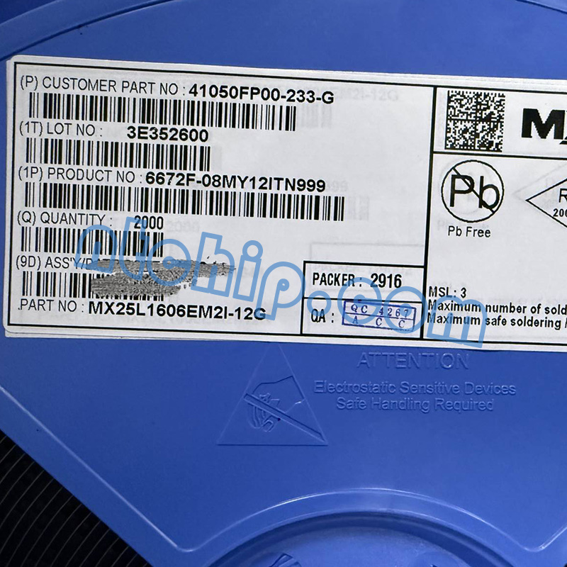 Macronix MX25L1606EM2I-12G original reel label