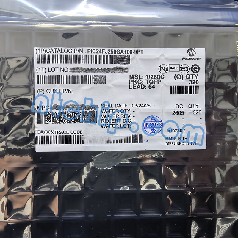 Microchip Technology PIC24FJ256GA106-I/PT original package label