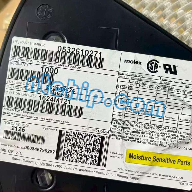 Molex 0532610271 original reel label