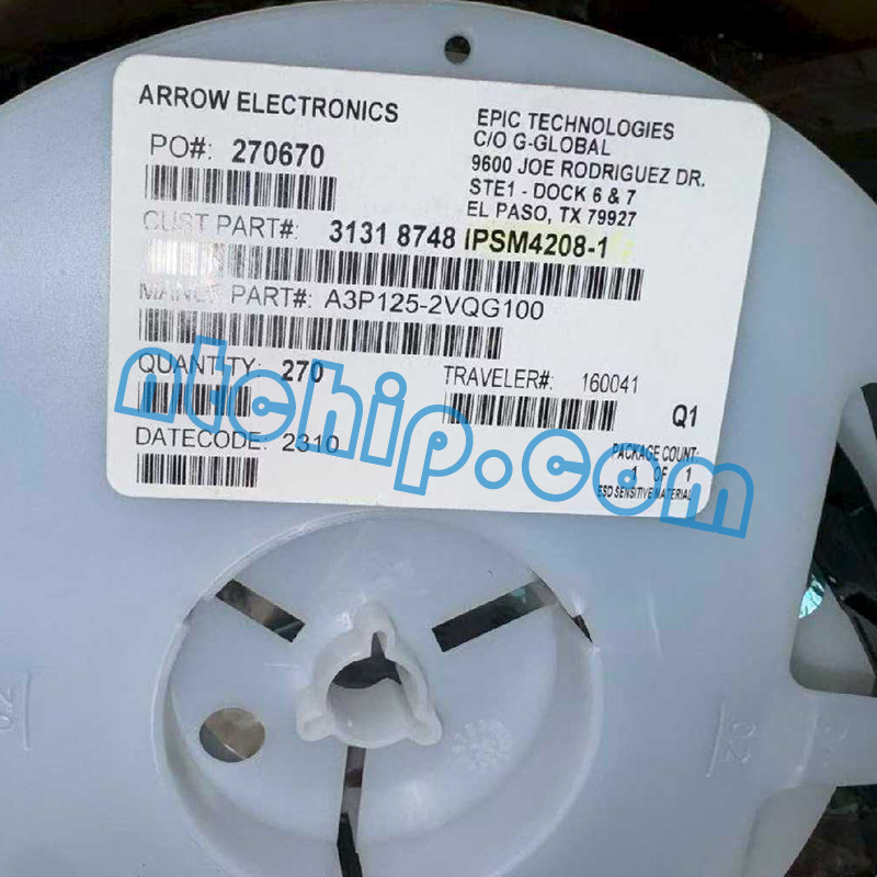 Microsemi Corporation  A3P125-2VQG100 original reel label