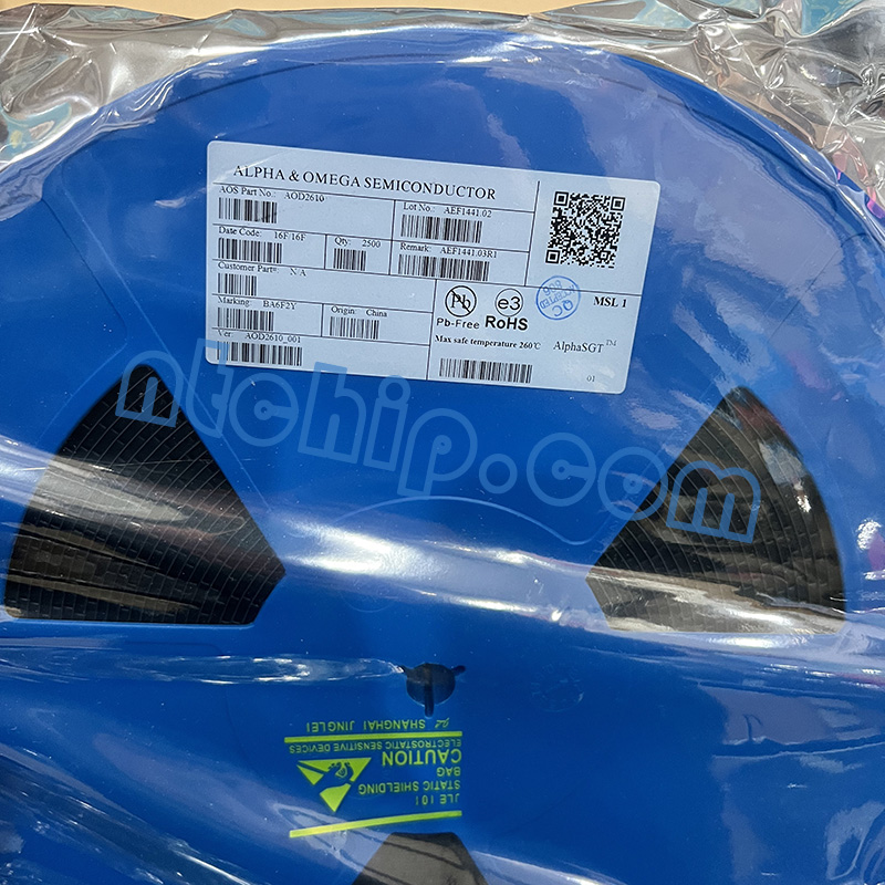 Alpha & Omega Semiconductor Inc  AOD2610 original reel label