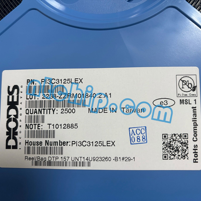 Diodes Incorporated PI3C3125LEX original reel label
