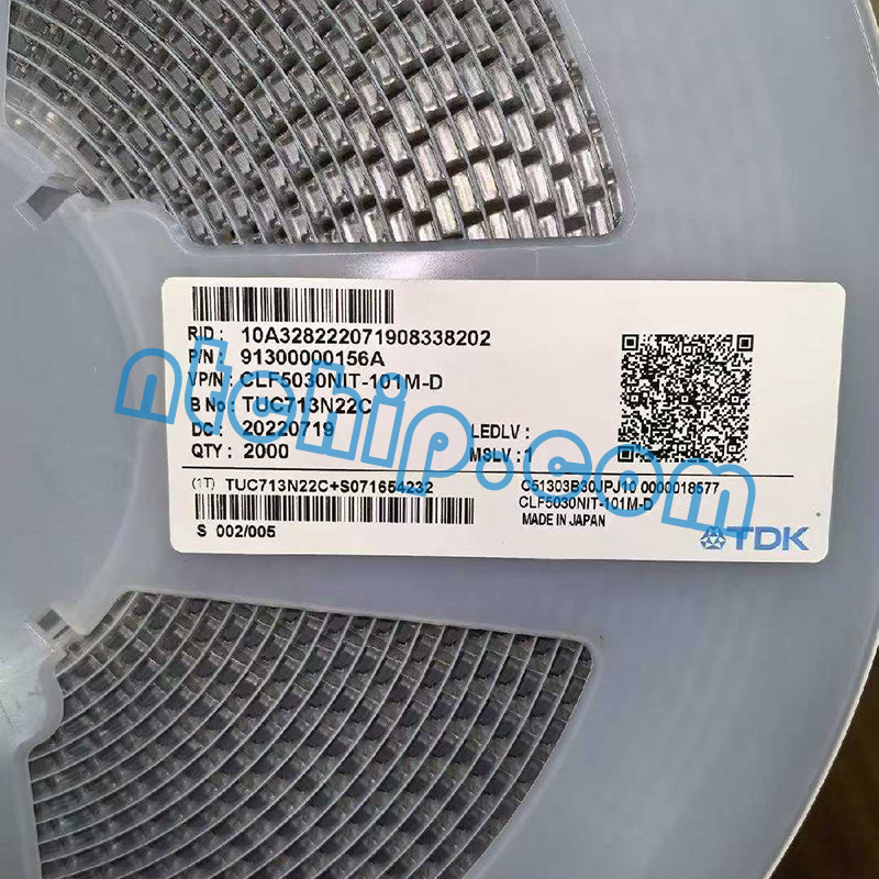 TDK Corporation  CLF5030NIT-101M-D original reel label