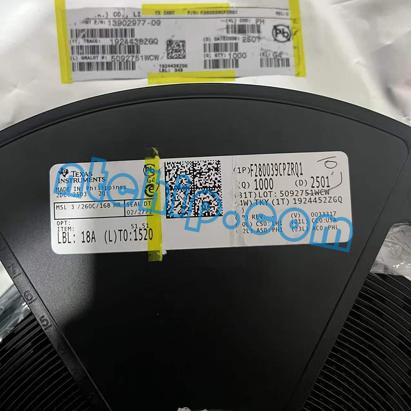 Texas Instruments F280049PZQR original reel label