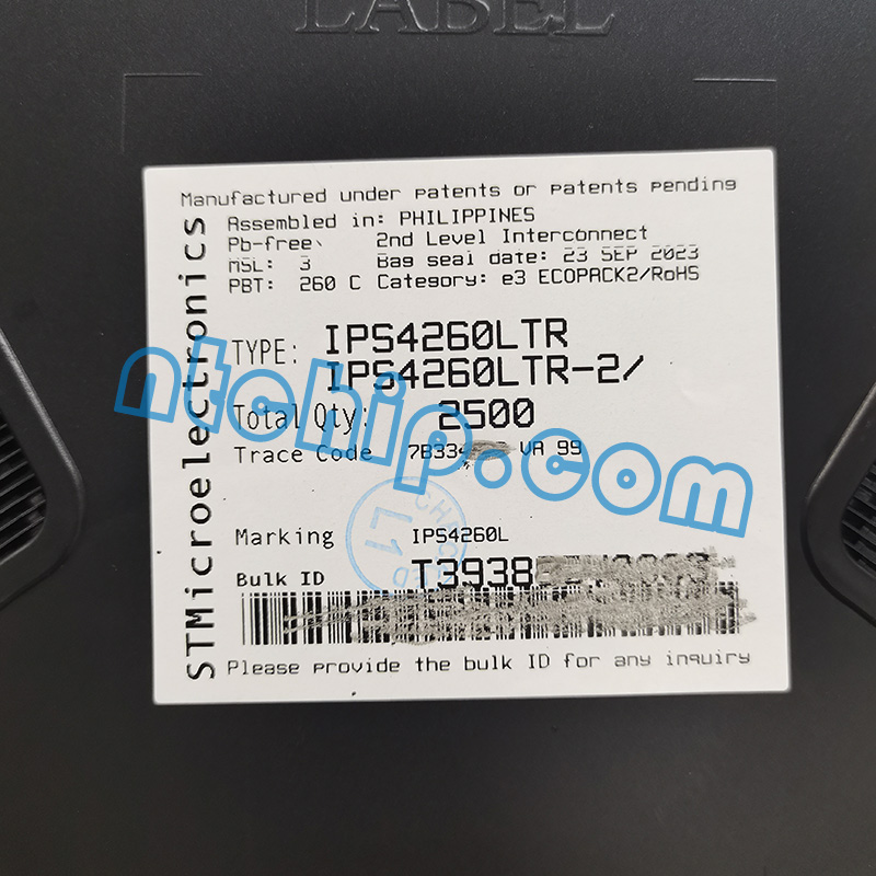 STMicroelectronics IPS4260LTR original reel label