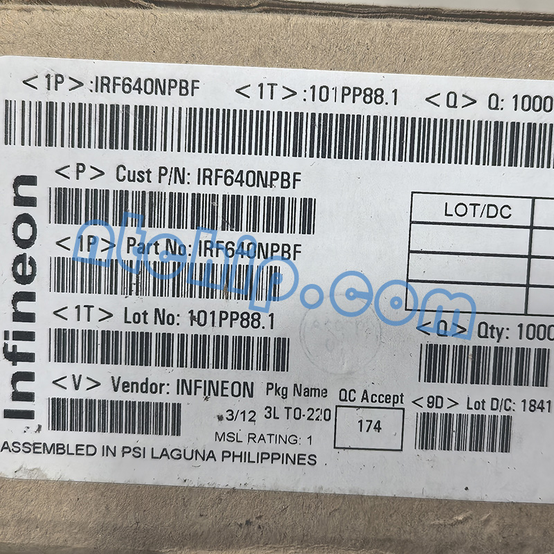 Infineon Technologies IRF640NPBF original package label
