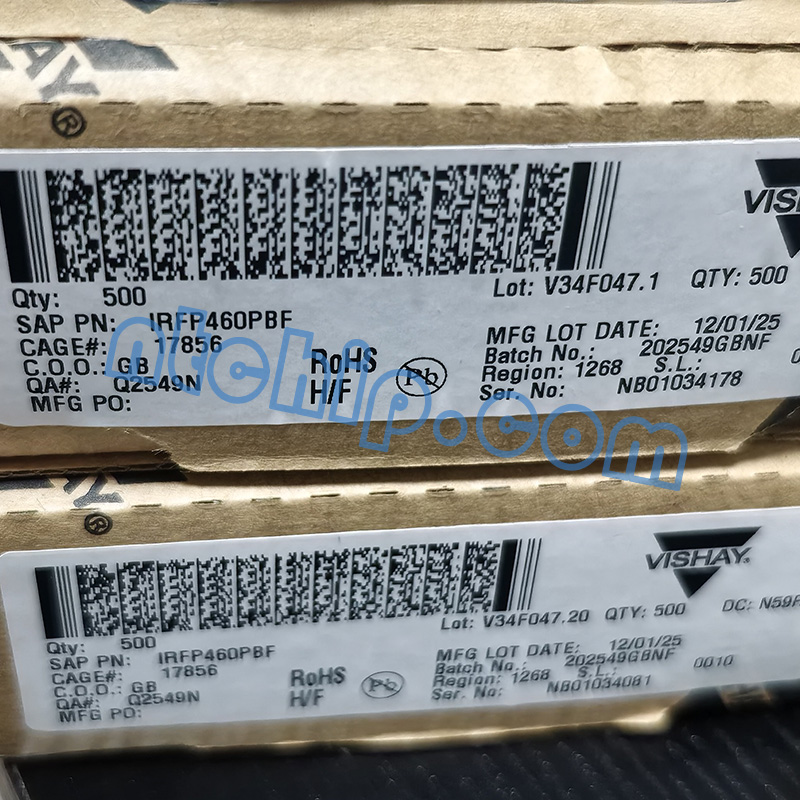 Vishay Siliconix IRFP460PBF original package label