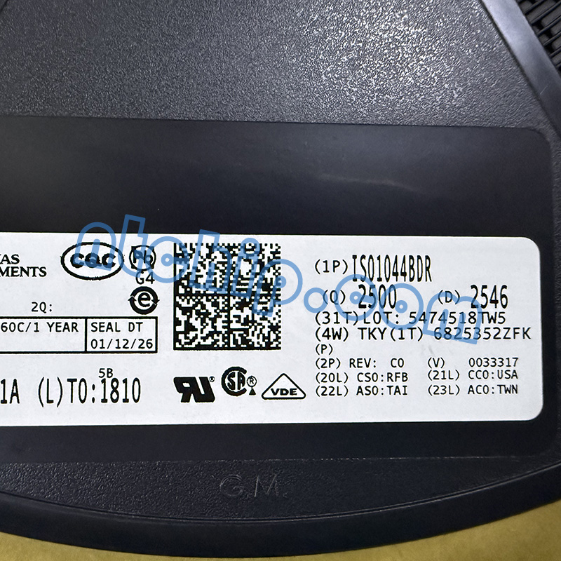 Texas Instruments ISO1044BDR original reel label