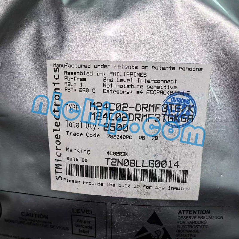  STMicroelectronics M24C02-DRMF3TG/K original reel label