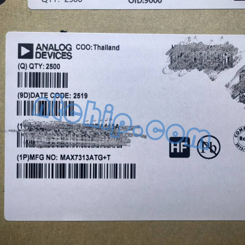 Maxim Integrated MAX7313ATG+T original package label