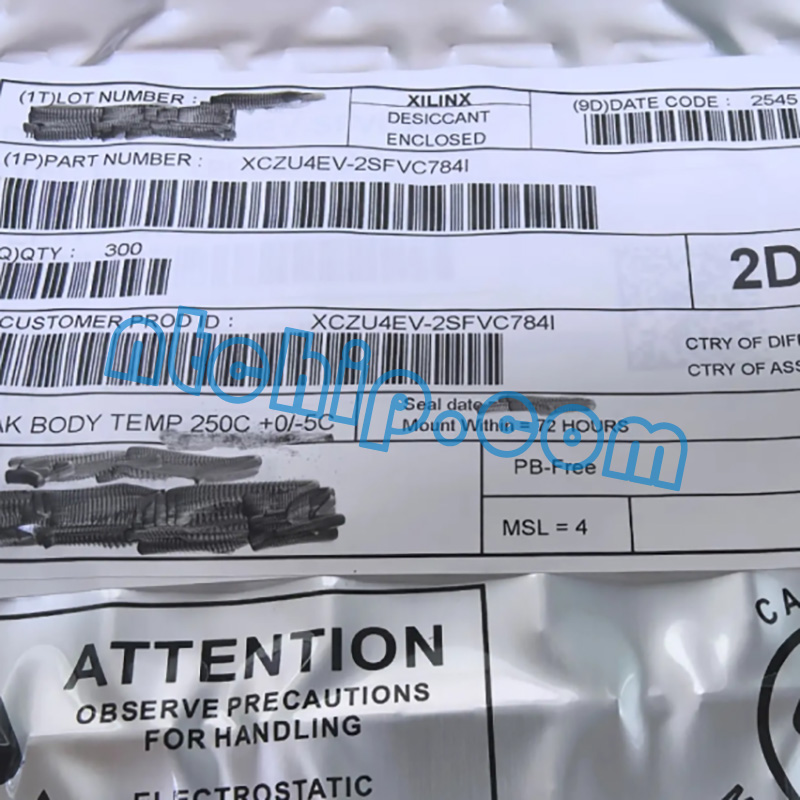 Xilinx XCZU4EV-2SFVC784I original package label