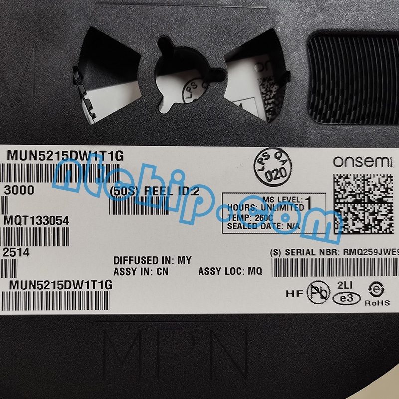 ON Semiconductor MUN5215DW1T1G original reel label