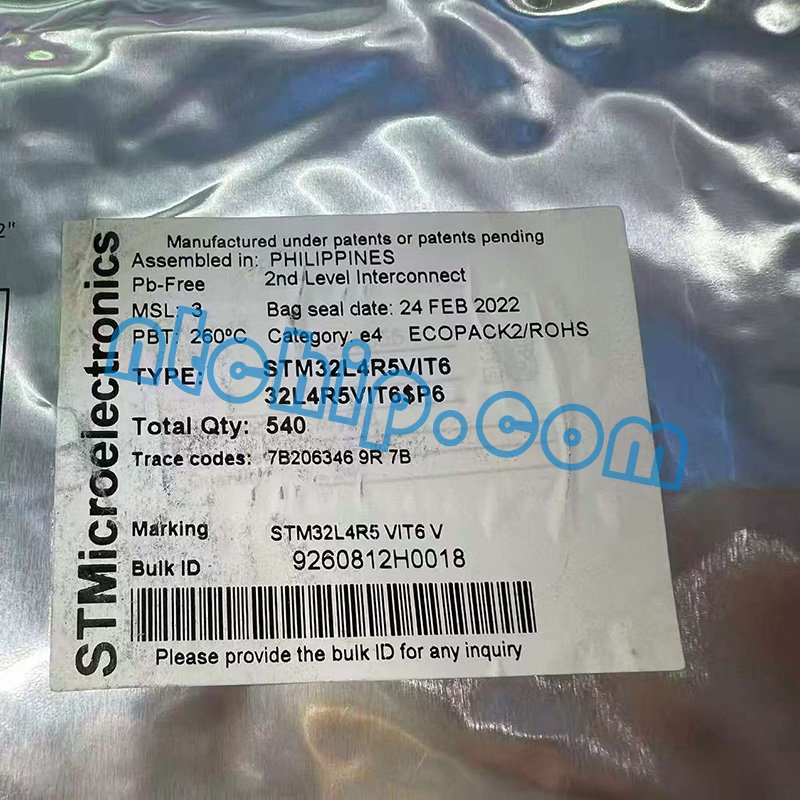 STMicroelectronics STM32L4R5VIT6 original package label